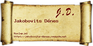 Jakobovits Dénes névjegykártya