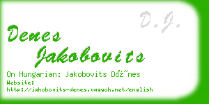 denes jakobovits business card